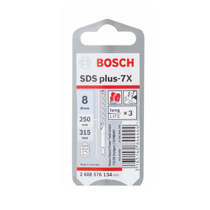 Taladro percutor Bosch SDS-plus 7X brocas 8x250x315mm carburo (2608576134) certificado PGM