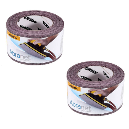 Mirka ABRANET 2x rollo de papel de lija 75mm x 10m P180 rollo de lija Velcro (2x 545BI001183R)