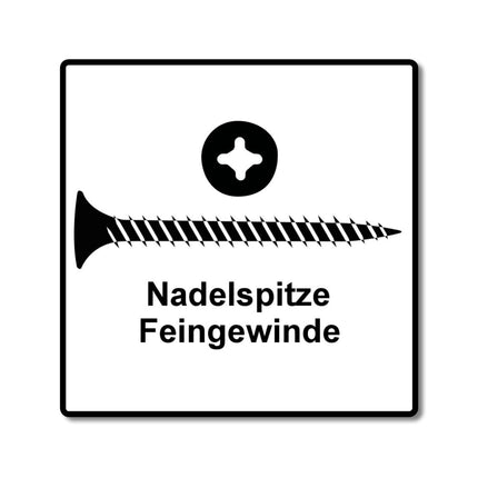 SPAX GIX-A Drywall Screws Magazined 3.9x45 mm Phosphated - Full Thread - Trumpet Head - Cross Recess H2 - Needle Head 1000 pcs. (1091170390456)