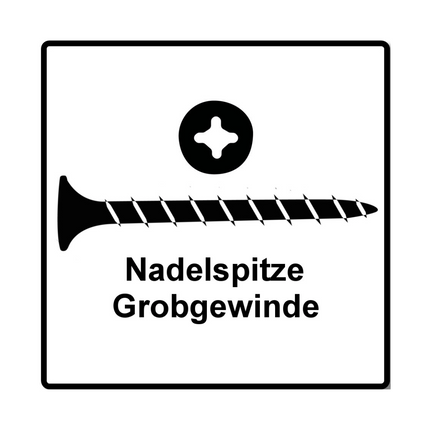 SPAX GIX-B Drywall Screws 3.9x55mm - Needle Head - Full Thread - Trumpet Head - Cross Recess H2 1000 pcs. (1891170390256)