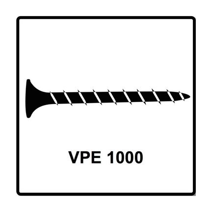 SPAX GIX-B Drywall Screws 3.9x55mm - Needle Head - Full Thread - Trumpet Head - Cross Recess H2 1000 pcs. (1891170390256)