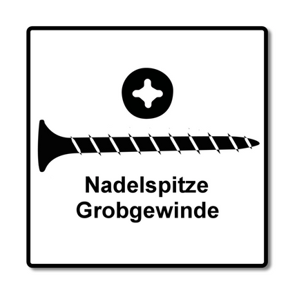 SPAX GIX-B Drywall Screws 3.9x55mm - Needle Head - Full Thread - Trumpet Head - Cross Recess H2 1000 pcs. (1891170390356)