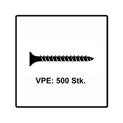 Fischer Power-Fast II FPF II tornillos para aglomerado 4,5x30 mm 500 piezas (670257) cabeza avellanada con rosca completa Torx, galvanizado, pasivado azul