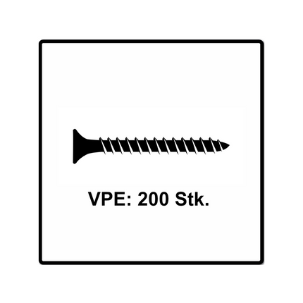 Fischer Power-Fast II FPF II tornillos para aglomerado 4,5x50 mm 200 piezas (670264) cabeza avellanada con rosca completa Torx, galvanizado, pasivado azul