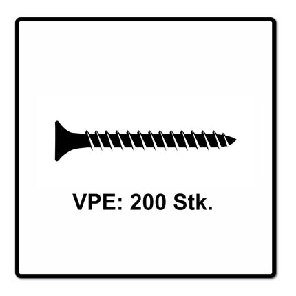 Fischer Power-Fast II FPF II tornillos para aglomerado 5,0x40 mm 200 piezas (670354) cabeza avellanada con rosca completa Torx, galvanizado, pasivado azul