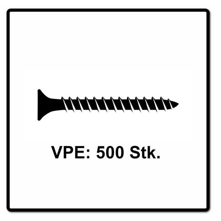 Fischer Power-Fast II FPF II Viti per truciolato 5,0x40 mm - 500 pz. ( 670355 ) Testa svasata con filettatura parziale Torx galvanizzato, passivato blu