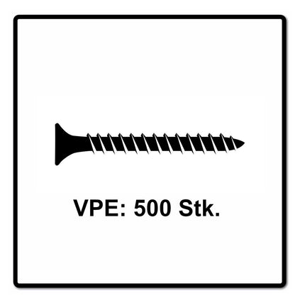 Fischer Power-Fast II FPF II Viti per legno 5,0x45 mm, 500 pz. ( 670357 ) Testa svasata, Torx, filettatura completa, zincate, passivato blu