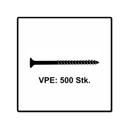 Fischer Power-Fast II FPF II Viti per legno 4,5x35 mm, 500 pz. ( 670267 ) Testa svasata, Torx, filettatura parziale, zincate, passivato blu