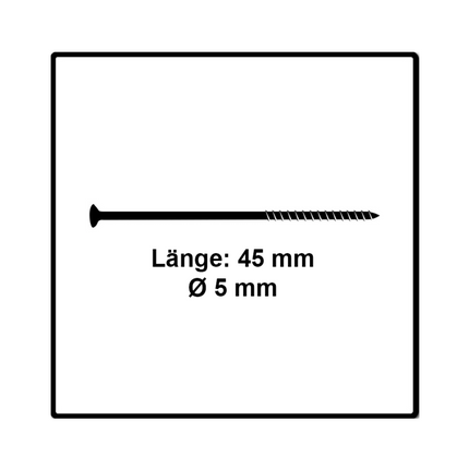 Fischer Power-Fast II FPF II Viti per legno 5,0x45 mm, 500 pz. ( 670375 ) Testa svasata, Torx, filettatura parziale, zincate, passivato blu