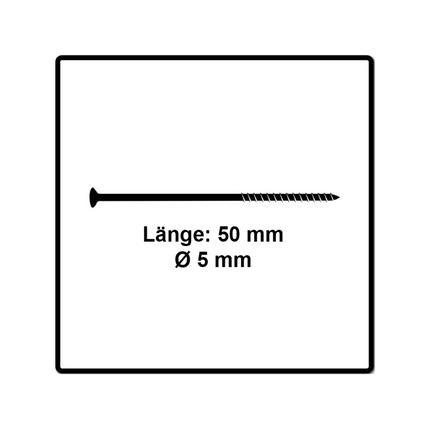 Fischer Power-Fast II FPF II Spanplattenschraube 5,0x50 mm 200 Stück ( 670376 ) Senkkopf mit Torx Teilgewinde galvanisch verzinkt, blau passiviert