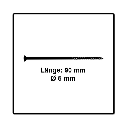 Fischer Power-Fast II FPF II Spanplattenschraube 5,0x90 mm 100 Stück ( 670384 ) Senkkopf mit Torx Teilgewinde galvanisch verzinkt, blau passiviert