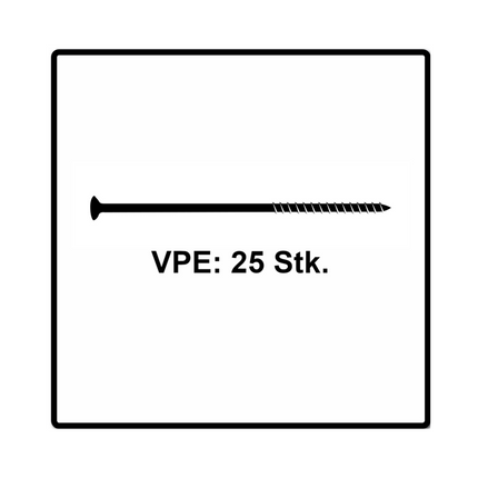 Fischer Power-Fast II FPF II Viti per pannelli 6,0x240 mm - 25 pz. ( 670468 ) Testa svasata con filettatura parziale Torx elettrolitica, blu passivata