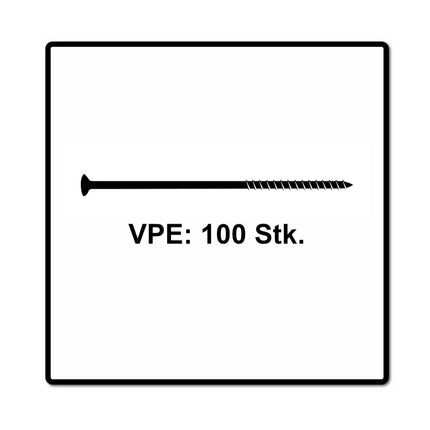 Fischer Power-Fast II FPF II Spanplattenschraube 6,0x50 mm 100 Stück ( 670478 ) Senkkopf mit Torx Teilgewinde galvanisch verzinkt, blau passiviert