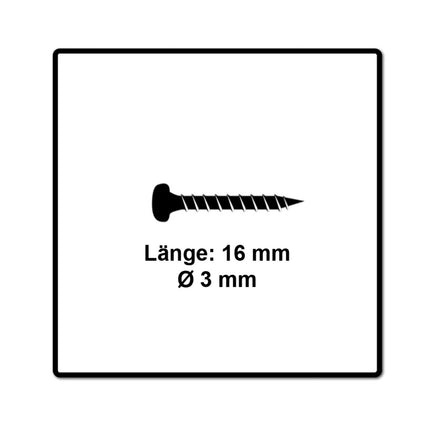 Fischer Power-Fast II FPF II Viti per legno 3,0x16 mm, 200 pz. ( 670057 ) Testa tonda, Torx, filettatura parziale, zincate, passivato blu