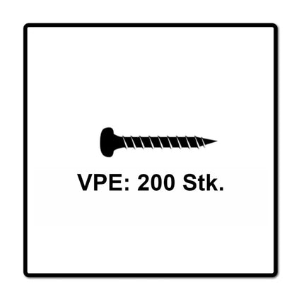 Fischer Power-Fast II FPF II Viti per legno 3,0x20 mm, 200 pz. ( 670058 ) Testa tonda, Torx, filettatura completa, zincate, passivato blu