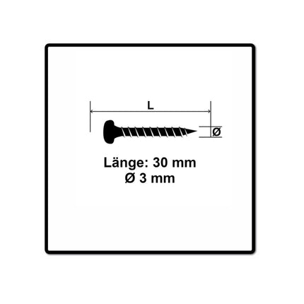Fischer Power-Fast II FPF II Viti per legno 3,0x30 mm, 200 pz. ( 670060 ) Testa tonda, Torx, filettatura completa, zincate, passivato blu