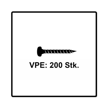 Fischer Power-Fast II FPF II Viti per legno 3,5x30 mm, 200 pz. ( 670102 ) Testa tonda, Torx, filettatura completa, zincate, passivato blu