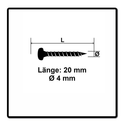 Fischer Power-Fast II FPF II Viti per legno 4,0x20 mm, 200 pz. ( 670235 ) Testa tonda, Torx, filettatura completa, zincate, passivato blu