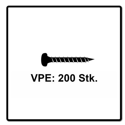 Fischer Power-Fast II FPF II Viti per legno 4,0x25 mm, 200 pz. ( 670236 ) Testa tonda, Torx, filettatura completa, zincate, passivato blu
