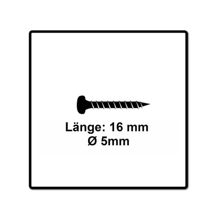 Fischer Power-Fast II FPF II Viti per truciolato 5,0x16 mm - 200 pz. ( 670434 ) Testa a sfera con filetto pieno Torx galvanizzato, passivato blu