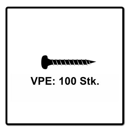 Fischer Power-Fast II FPF II Viti per legno 5,0x50 mm, 100 pz. ( 670439 ) Testa mezza tonda, Torx, filettatura completa, zincate, passivato blu