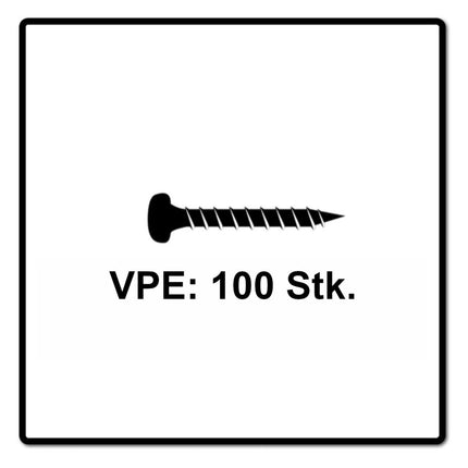 Fischer Power-Fast II FPF II Viti per legno 5,0x60 mm, 100 pz. ( 670440 ) Testa mezza tonda, Torx, filettatura completa, zincate, passivato blu