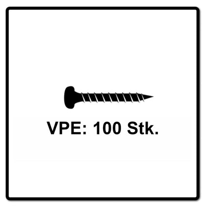 Fischer Power-Fast II FPF II Viti per truciolato 6,0x40 mm - 100 pz. ( 670530 ) Pan Head con filettatura piena Torx galvanizzato, passivato blu