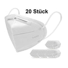 20x mascarilla respiradora KN95 95% rendimiento de filtro FPP2 comparable de 4 capas
