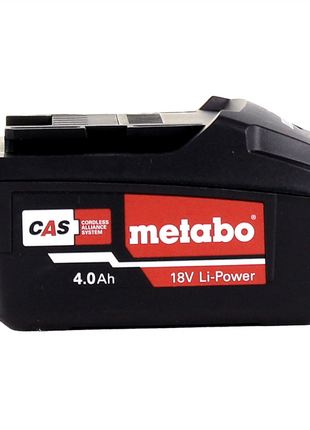 Metabo Set de batterie : 4x Batteries Li-Power 4,0 Ah 18 V CAS Li-Ion - indicateur de capacité de charge (4x 625591000)