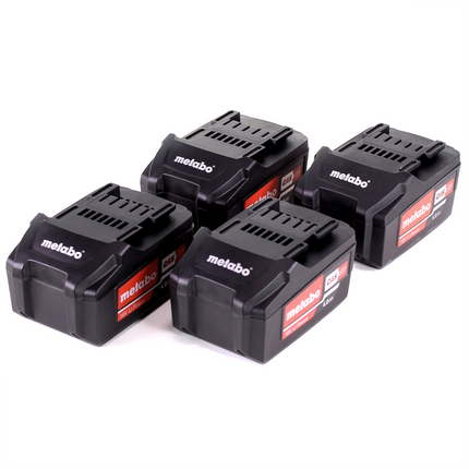 Metabo juego de baterías 4x Li-Power batería 18 V 4,0 Ah CAS Li-Ion ( 4x 625591000 ) con indicador del nivel de carga