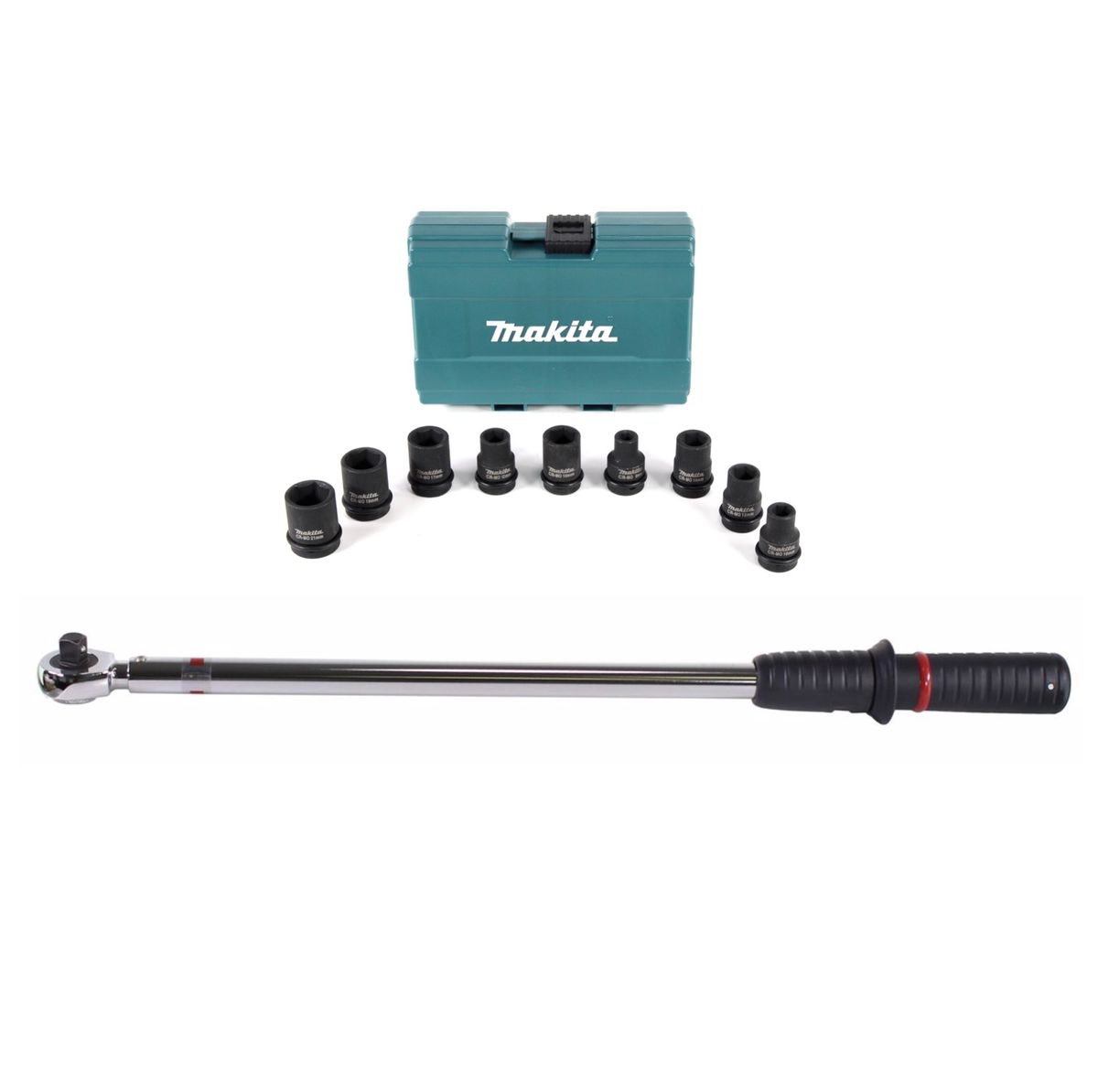 Facom S.208-340 Drehmomentschluessel 1/2" 60 - 340Nm + 9tlg. Steckschlüssel Nuss Set 1/2" ( B-66232 )