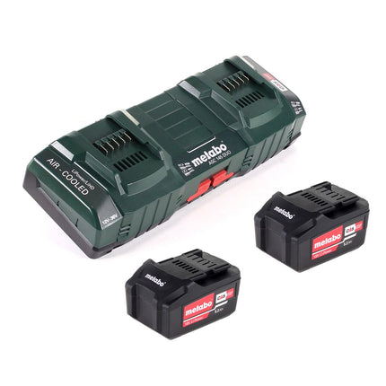 Juego básico Metabo con 2x batería Li-Power 5,2Ah + cargador doble ASC 145 DUO