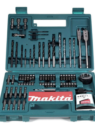 Makita DHP 453 STTK W Akku Schlagbohrschrauber 18V 42Nm + 1x Akku 5,0Ah + Ladegerät + 100 tlg. Bit Bohrer Set + Koffer