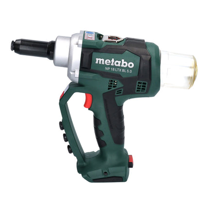 3 years FREE Full Service All-round Protection Metabo NP 18 LTX BL 5.0 Cordless Blind Rivet Gun 10 kN 18V brushless + 1x LiHD Battery 4.0 Ah + Charger + MetaBOX Case