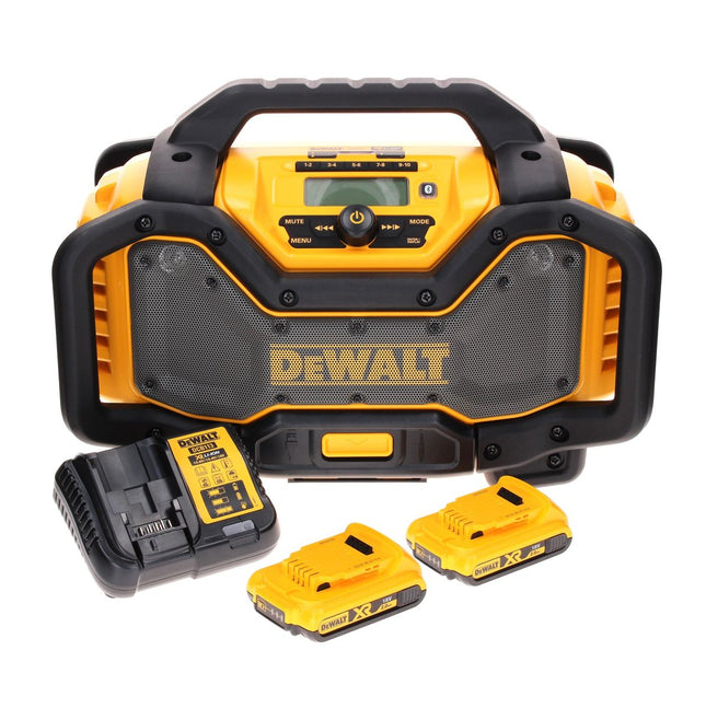 DeWalt DCR 027 D2 cordless radio DAB+ 10.8-18.0 V + 2x battery 2.0 Ah + charger