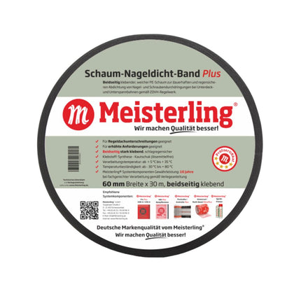 Cinta selladora de uñas de espuma Meisterling Plus 3 mm x 60 mm x 30 m (006050000110)