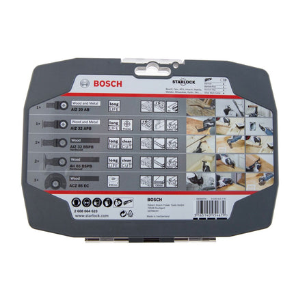 Bosch Starlock Set d'accessoires spécial bois pour outil multifonction, 7 pcs. + Coffret (2608664623)