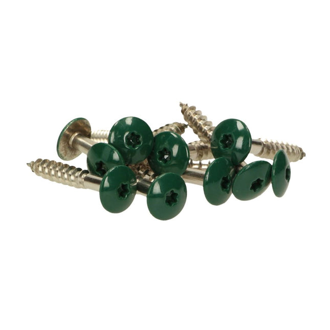 Meisterling Fassadenschrauben 5,5x35 mm 100 Stück ( 010030000141 ) 12 mm Flachkopf dunkelgrün mit Torx Teilgewinde V4A Edelstahl