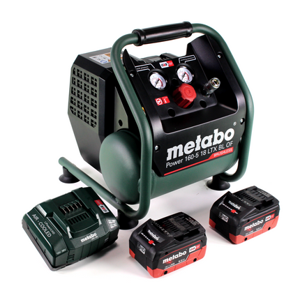 Metabo Power 160-5 18 LTX BL OF Cordless compressor 18 V 8.0 bar Brushless + 2x LiHD battery pack 8.0 Ah + charger