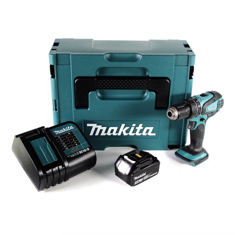 Taladro percutor inalámbrico Makita DHP 456 SF1J 18 V 50 Nm + Makpac + 1x batería 3.0Ah + cargador