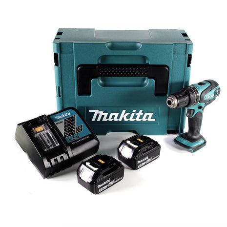 Taladro percutor inalámbrico Makita DHP 456 RTJ 18 V 50 Nm + Makpac + 2x batería 5,0Ah + cargador