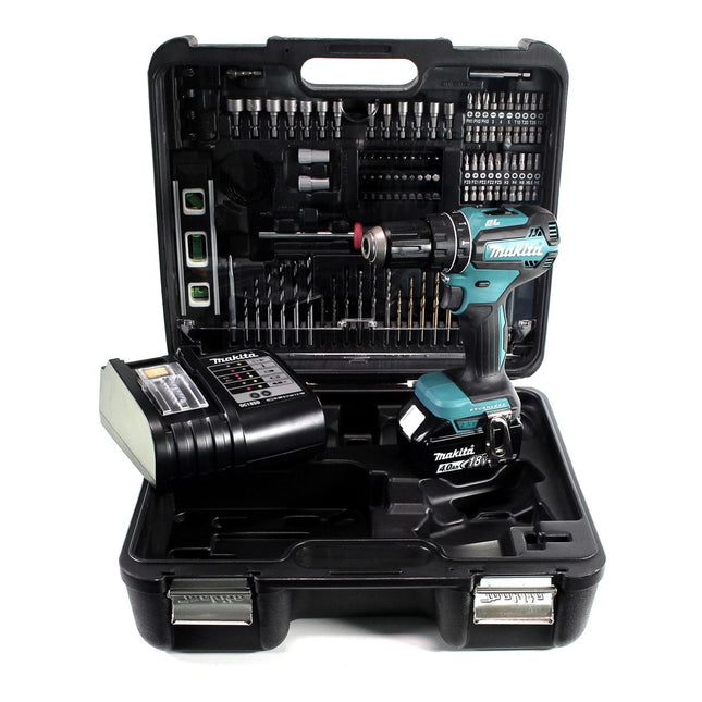 Makita DTD 156 SMTK Akku Schlagschrauber 18 V 155 Nm + 1x Akku 4,0 Ah + Ladegerät + 101 tlg. Zubehörset + Koffer