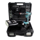 Makita DHP 459 SFTK perceuse à percussion sans fil 18 V 45 Nm sans balais + 1 batterie 3,0 Ah + chargeur + jeu d'accessoires 101 pièces + mallette