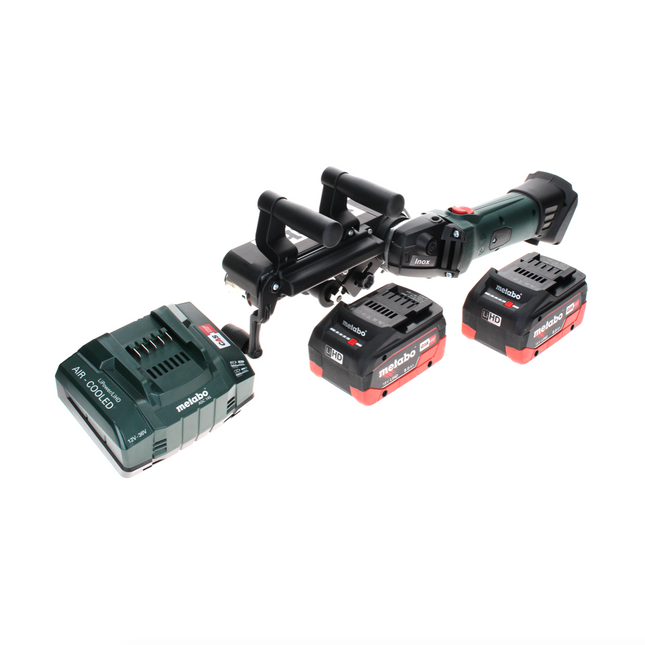 Metabo RB 18 LTX 60 Lijadora de cinta para tubos a batería 18 V 60 mm + 2 baterías LiHD 8,0 Ah + cargador