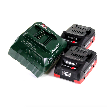 Metabo BF 18 LTX 90 lima de banda de batería 18 V 90 mm + 2x batería LiHD 4,0 Ah + cargador
