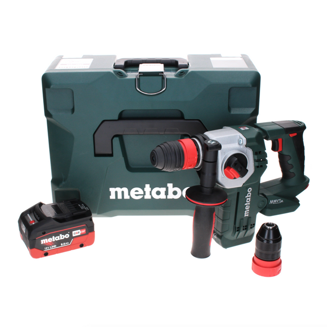 Metabo KHA 18 LTX BL 24 Martillo combinado a batería Quick 18 V 2,2 J SDS-plus sin escobillas + 1x batería LiHD 8,0 Ah + MetaLoc - sin cargador