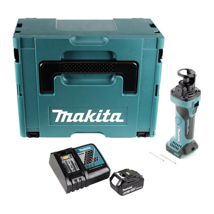 Makita DCO 180 RG1J Cordless rotary cutter 18 V 30,000 rpm + 1x rechargeable battery 6.0 Ah + charger + Makpac