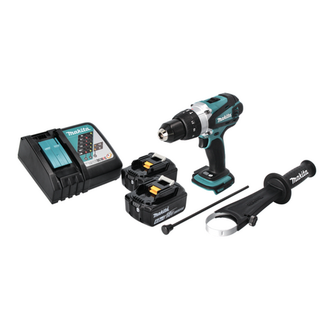 Makita DHP 458 RG cordless impact drill 18 V 91 Nm + 2x rechargeable battery 6.0 Ah + charger