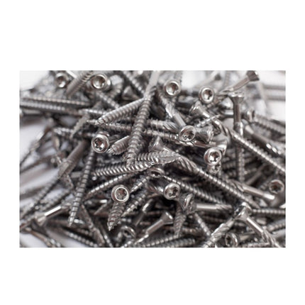 Tornillos para terraza Meisterling 5x50 mm 1200 piezas (6x 010010000201) Punta CUT Lente de 90° Cabeza avellanada con rosca gruesa Torx 2/3 Acero inoxidable V2A