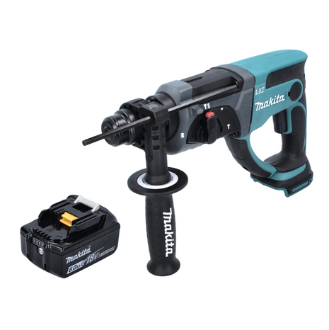 Makita DHR 202 G1 cordless combi hammer 18 V 2.0 J SDS Plus + 1x rechargeable battery 6.0 Ah - without charger